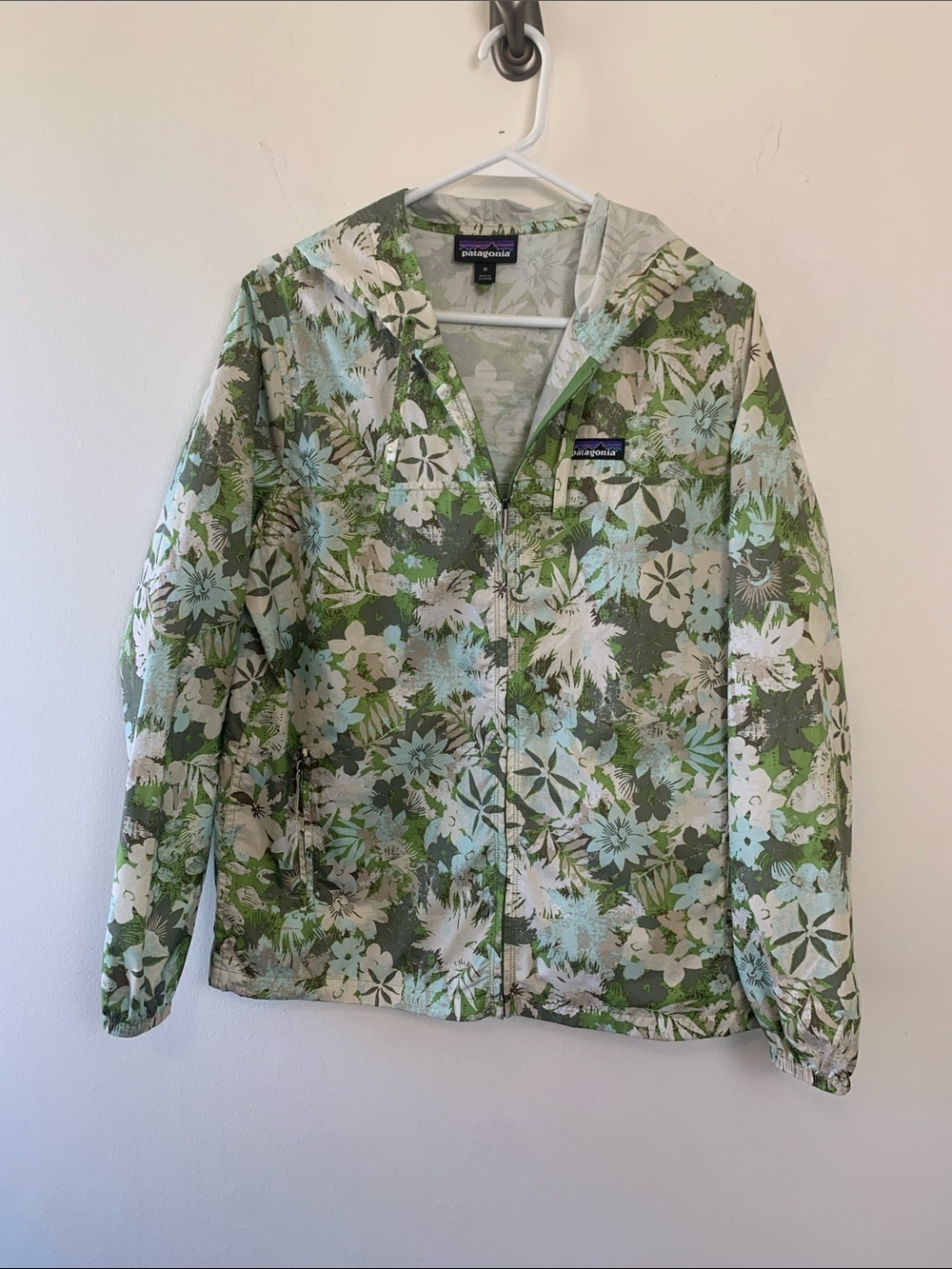 Patagonia Green Floral Hooded Utility Jacket